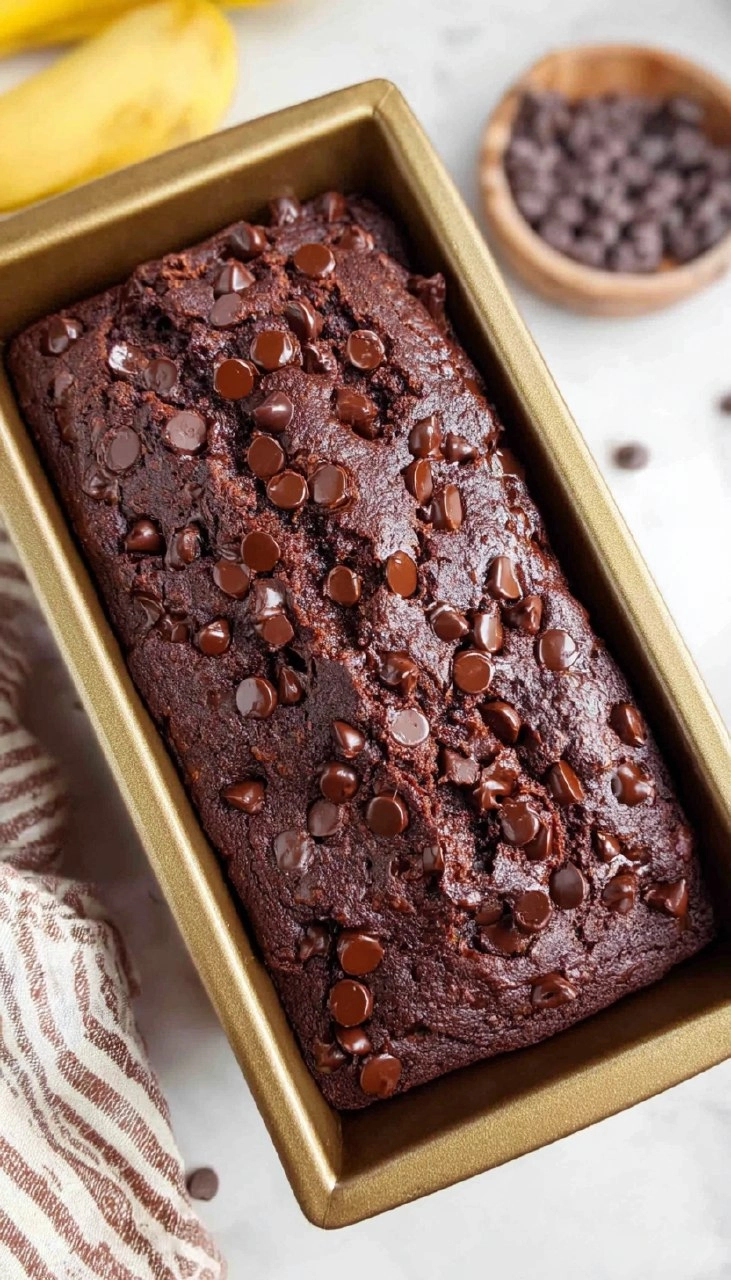 Chocolate Banana Bread with Chocolate Chips 105 Chocolate Banana Bread with Chocolate Chips