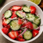 Refreshing Cucumber Strawberry Salad with Honey Lime Dressing 62 Refreshing-Cucumber-Strawberry-Salad-with-Honey-Lime-Dressing-Recipe