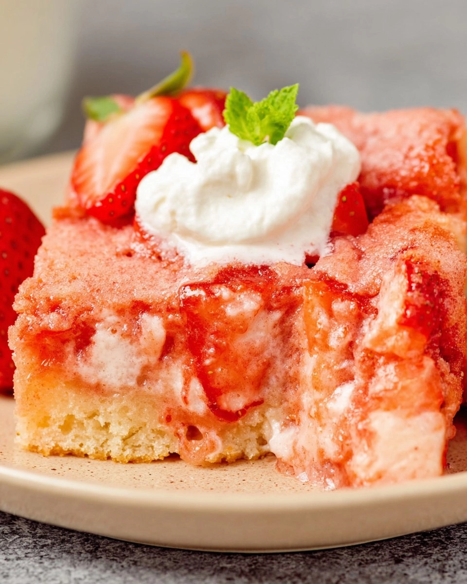 Strawberry Earthquake Cake