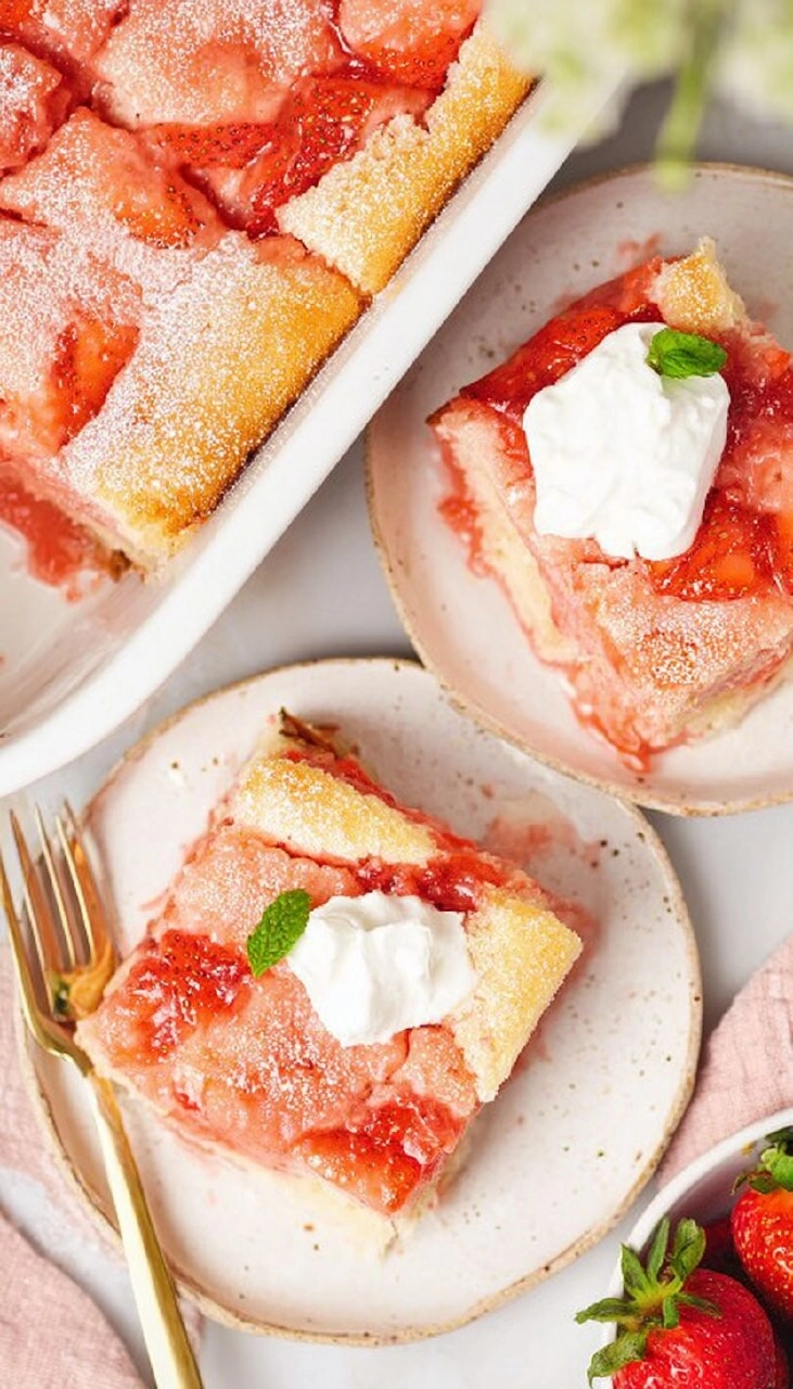 Strawberry Earthquake Cake