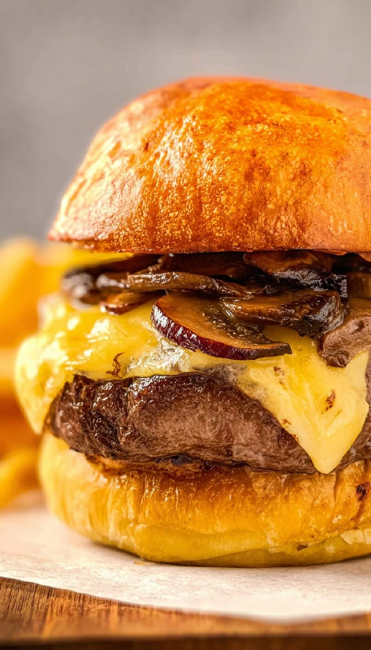 Mushroom Swiss Burger 85 Mushroom Swiss Burger
