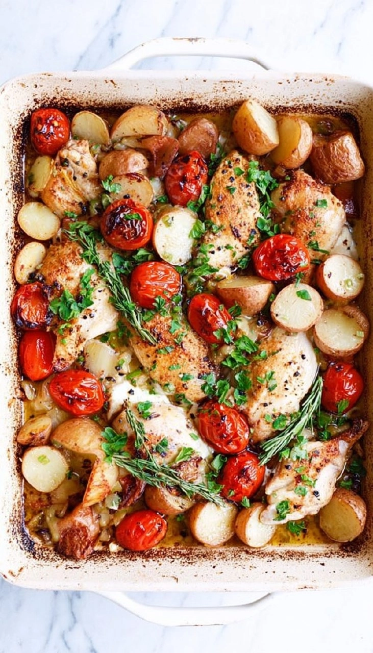 One Pan Chicken and Potatoes 65 One Pan Chicken and Potatoes