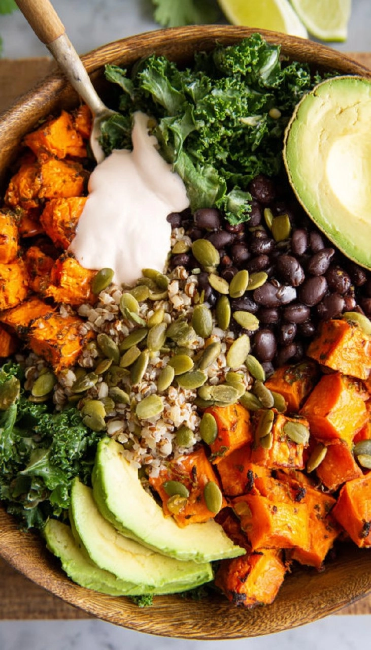 Sweet Potato Black Bean Bowls with Chipotle Yogurt Sauce 85 Sweet Potato Black Bean Bowls with Chipotle Yogurt Sauce